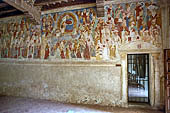 Sesto al Reghena (Pn). Abbazia di Santa Maria in Silvis. Affresco della parete meridionale del vestibolo: Il Paradiso con l'incoronazione della Madonna. 